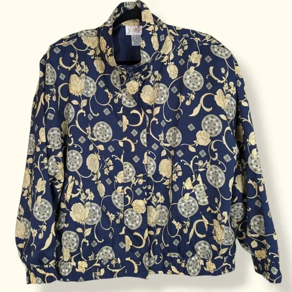 Vintage VIPetites Navy Floral Jacket - Picture 4 of 7